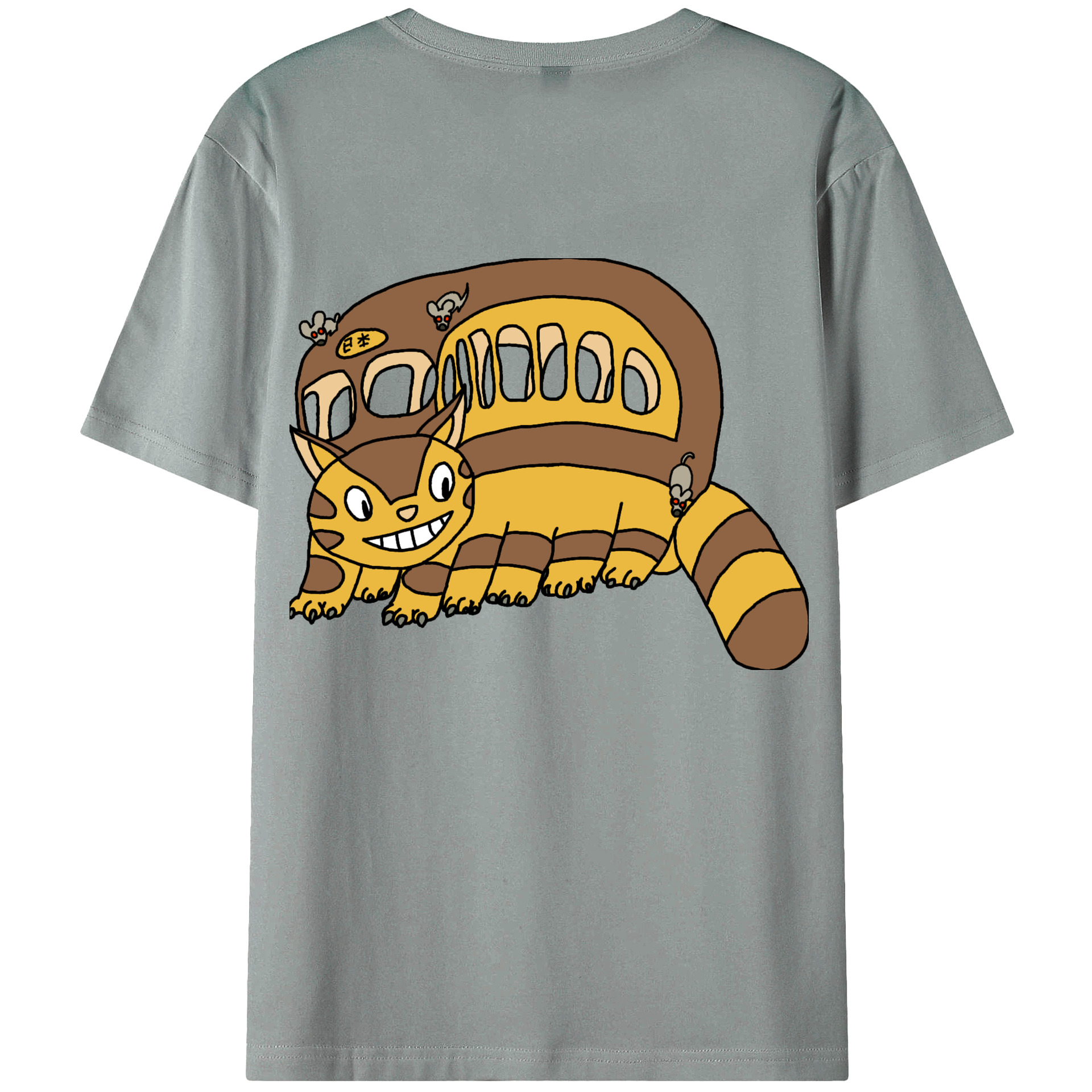 （画像用） となりのトトロ 草壁メイ 草壁サツキ My Neighbor Totoro Satsuki Kusakabe Mei Kusakabe 綿100％ メンズ半袖Tシャツ（バックプリント） 通気性